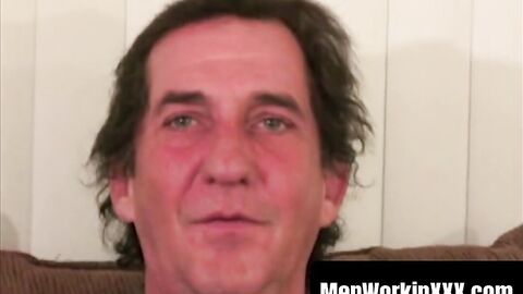 MenWorkinXXX.com - Average Joe with big belly masturbating solo on camera vigorously