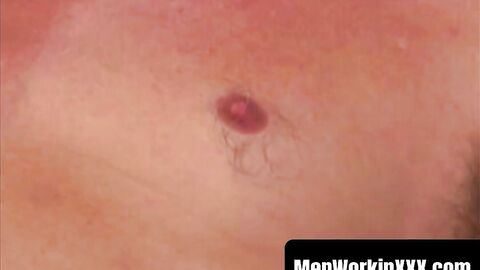 MenWorkinXXX.com - Average Joe with big belly masturbating solo on camera vigorously