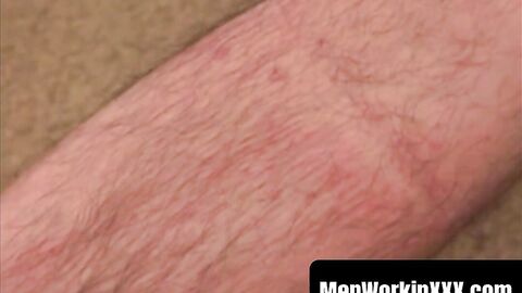 MenWorkinXXX.com - Average Joe with big belly masturbating solo on camera vigorously