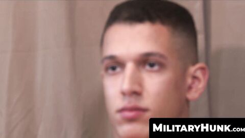 MilitaryHunk.com - Skinny ripped army youngster Eric Samson strokes his hard cock alo