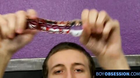 BoyObsession.com - College bro interviewed before fucking himself in ass with toy