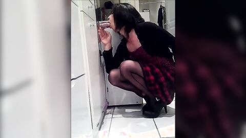 Crossdresser Sucks Twink with Butt Plug