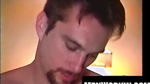 Hot hunk grips his massive sword and jerks it off