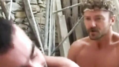 Bearded Frenchman Plows Arab Outdoors