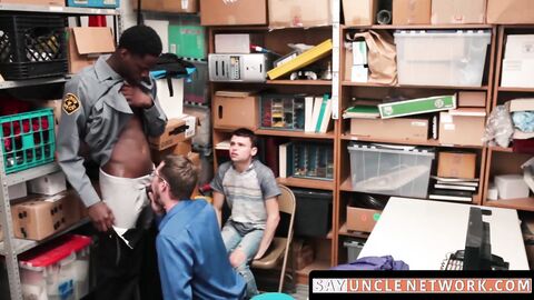 SayUncleNetwork.com - Security bear ravages tight white twink's booty hole deep and h