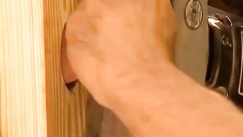 Scared Robert Black gagged with sweaty underwear tightly