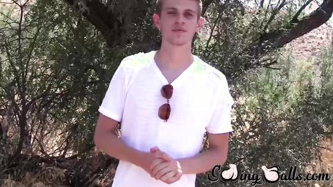 Young stud Oliver Dean shows us that outdoor cock stroking is fun too