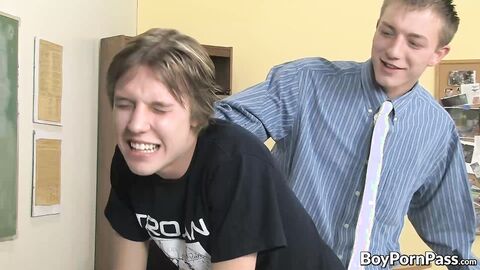 Naughty Kaiden Ertelle ass spanked by teacher Tyler Dawsen