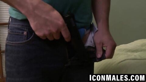 Andrew slams his ass down on thick cock until explosive climax