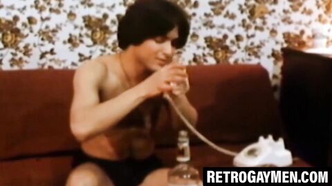 Hot dude double penetrated by vintage anal bandits