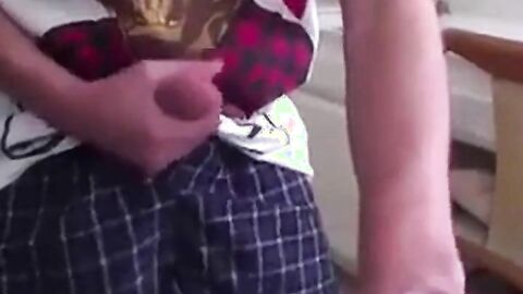 Skinny Twink's Mess-Free Condom Wank