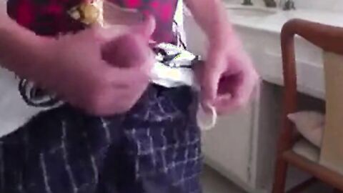 Skinny Twink's Mess-Free Condom Wank