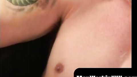 MenWorkinXXX.com - Interviewed stud seduced into jerking off and cumming solo vigorou