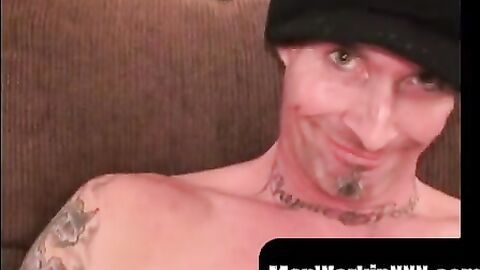 MenWorkinXXX.com - Interviewed stud seduced into jerking off and cumming solo vigorou