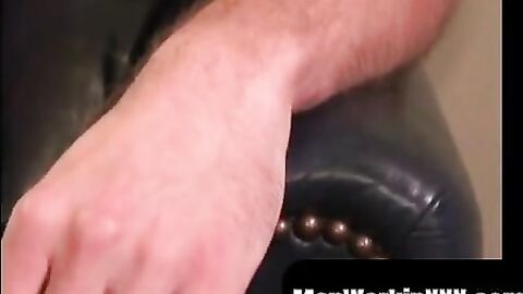 MenWorkinXXX.com - Hairy amateur makes his dick rock hard and masturbates solo intens