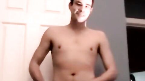 JoeSchmoeXXX.com - Amateur gay strokes lubed cock to explosive climax