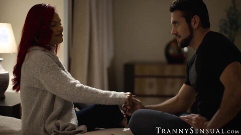 Redhead TS stepmom Foxxy and I have bonding together through bareback sesh