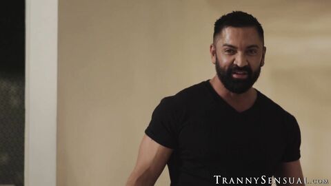 TS Nicole Knight covered in creamy cum after seducing Dominic Pacifico