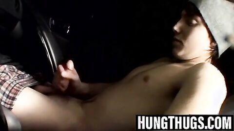 Billy and Blinx jerk off in the back of a moving car