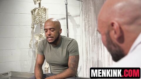 Doctor Jason Collins forces Micah Martinez to ride his fat cock