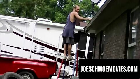 Billy Bob strokes then blasts a load on the crusty gym mat