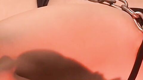 Twink begs for mercy with a ball gag and tight restrictions