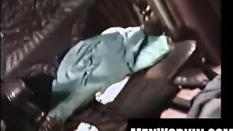 Old John jerks his small hairy prick when solo