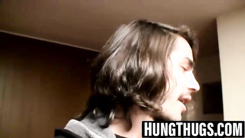 Inked straight dudes compete in jerkoff contest