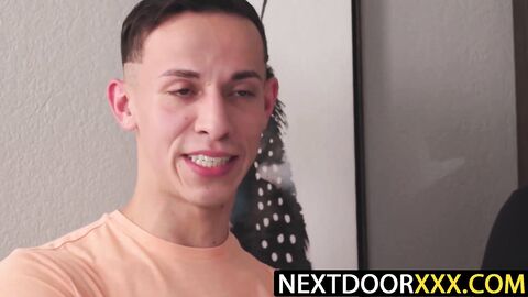 NextDoorXXX.com - Des Irez spit roasted by Jayden Marcos and Kane Fox