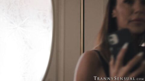 TS Casey Kisses slams thick cock into Mckenzie Lees wet MILF pussy