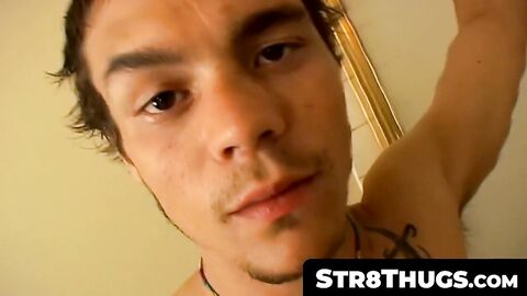 Str8Thugs.com - Two straight thugs' mutual cock sucking for cash and cum blasting sce