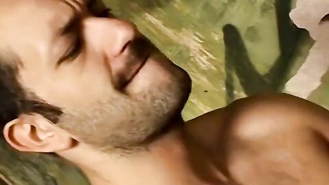 Filthy hunks fuck outdoors after swapping blowjobs