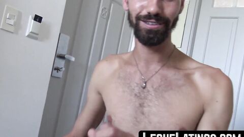 LecheLatinos.com - Straight turned gay stud cums hard from riding a big dick in POV