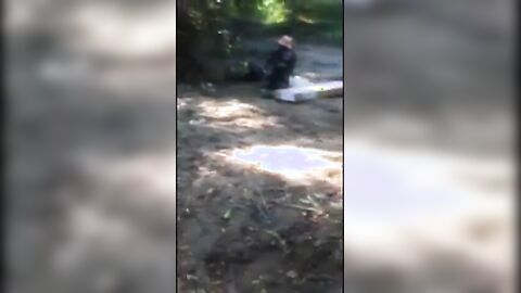 Exhibitionist Flashes Homeless Guy and Gets Handjob Outdoors