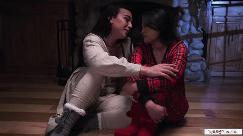 Im cozying up to my hard cock shemale gf