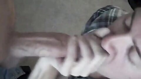 Twink Friend Blows Me, Takes My Cum in His Mouth