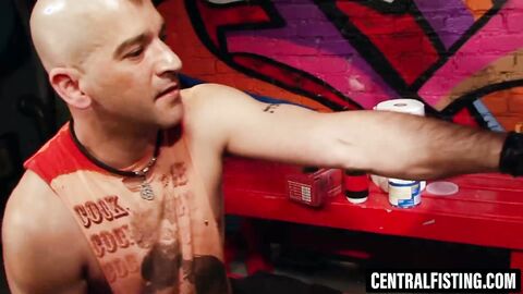 CentralFisting.com - Race fisted in a sling by Tony