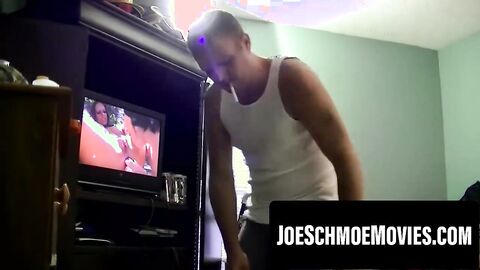 Joe swallows Chezâs fat dick until jizz floods his gut