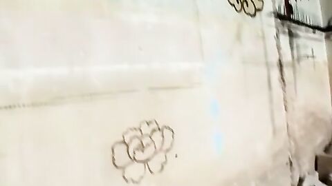 Big dick stud jacks off while pissing on himself