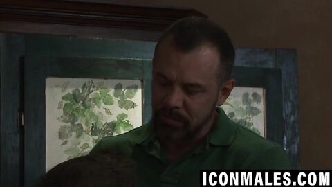 Max Sargent seduces blonde twink Doug Acre for rough anal