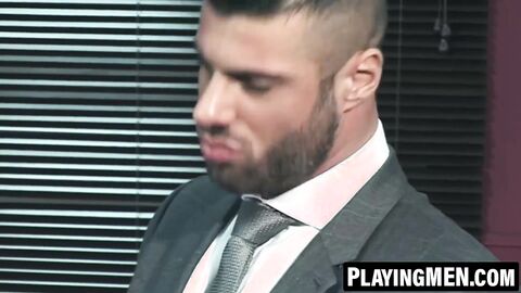 PlayingMen.com - Alex Marte doggy styles Pablo Nunez's muscled ass