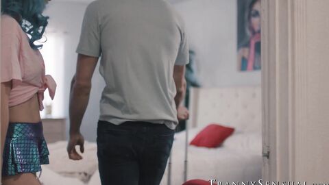 Trans Korra Del Rio presents her tight ass for Johnny Bs raw cock