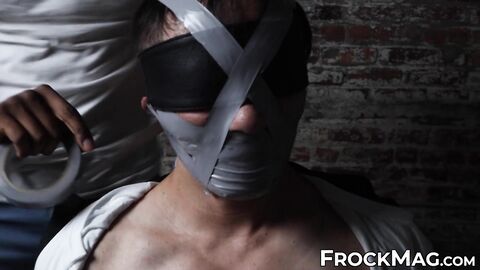 Gag Maniac takes full control of Azn Bound Jock in bondage torment