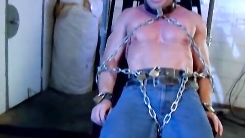 Master Callahan gags Derek Pain and clamps his nipples