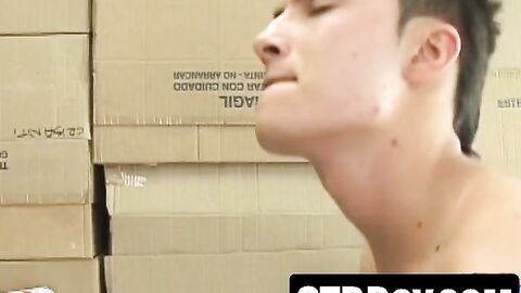 Latin twinks rim and breed in the storage room