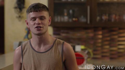 Big daddy Killian Knox slides his huge stick inside Dylan Hayes tight butthole