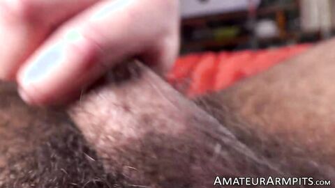 Hairy Marqui Thompsons masturbation leads to a messy cumshot