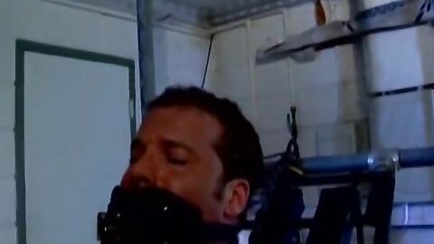 Hunky Derek Pain restrained for nipple torment session