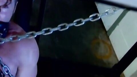 Hunky Derek Pain restrained for nipple torment session