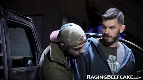 Vander Pulaski railed bareback by hot Jake Nicola against his car hood